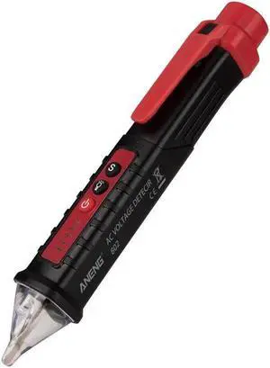 ANENG VD802 Non-contact AC Voltage Detector Tester Meter 12V-1000v Pen Style Electric Indicator LED Outlet Voltage Dectetor Sensor Wit - Black