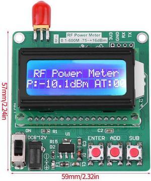 LCD Digital Wattmeter Volt Watt Power Ammeter Voltmeter RF Power Meter -75~16 dBm 1-600MHz Radio Frequency Attenuation Value