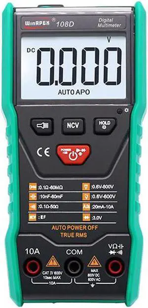 108D Digital Multimeter Tester Autoranging True Rms Automotriz TRMS 5999 Mearuring with NCV LCD Backlight+Flashlight