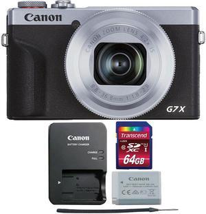 Canon PowerShot G7 X Mark III Wi-Fi Digital Camera Silver with 64GB Memory Card
