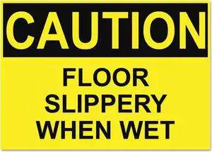 Headline Sign OSHA Safety Signs CAUTION SLIPPERY WHEN WET Yellow/Black 10 x 14