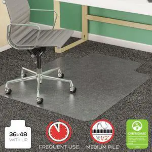 Deflecto SuperMat for Carpet - Carpet, Indoor - 48" Length x 36" Width - Lip Size 10" Length x 19" Width - Rectangle - C