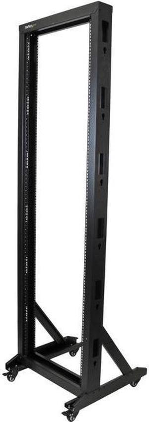 StarTech.com 2-Post Server Rack with Sturdy Steel Construction and Casters - 42U