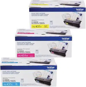 Genuine Brother TN431 C/M/Y Color Toner (3) Pack. Includes (1) each TN431C, TN431M, TN431Y