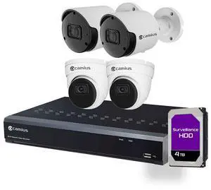 4 Camera PoE Security System 2K PoE Wired Security Cameras with 8 Channel NVR, 4TB storage (Camius) 4 Camera PoE Security System 2K PoE Wired Security Cameras with 8 Channel NVR, 4TB storage (Camius)