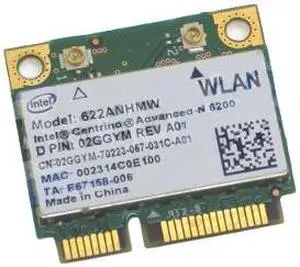 Dell OEM Intel 6200 Draft N WiFi 802.11 a/b/g/n Half-Height  Wireless Card 2GGYM