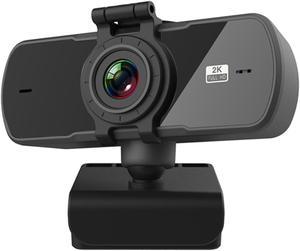 Webcam,  4 Million Pixel Auto Focus 2K Full HD Webcam 360 Rotation USB Driver-free Live Broadcast WebCamera with Mic