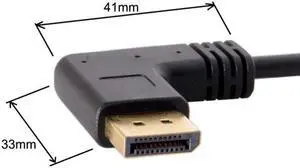 Jimier Cable DisplayPort Display Port Male to Female 90 Degree Left Down Angled Extension Cable