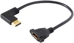 KAIBOXIXI DisplayPort Display Port Male to Female 90 Degree Right Down Angled Extension Cable