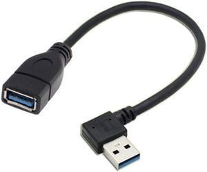 Chenyang U3-036-LE Left Angled USB 3.0 Type-A Male to USB 3.0 Type-A Female Extension Cable 20cm 5Gbps 90 Degree