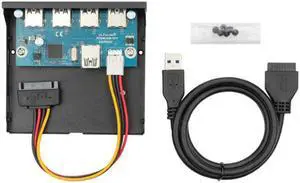 KAIBOXIXI USB 3.0 HUB 4 Ports Front Panel to Motherboard 20Pin Connector Cable for 3.5" Floppy Bay