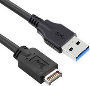 CY USB 3.1 Front Panel Header to USB 3.0 Type-A Male Extension Data Cable 50cm