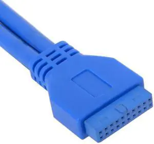 Jimier Cable Stackable USB 3.0 Female Panel Type to Motherboard 20Pin Header Cable Dual Ports 50cm