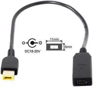 CYSM USB 3.1 Type C USB-C to Rectangle 11.0*4.5mm Power Plug PD Emulator Trigger Charge Cable for ThinkPad X1 Carbon