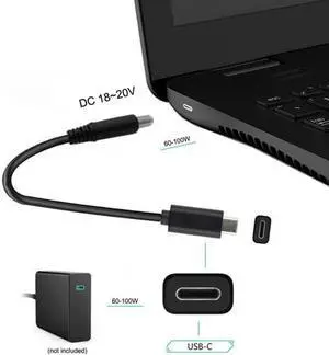 CYSM Type C USB-C Input to DC 7.4*5.0mm Power PD Charge Cable for Laptop 18-20V