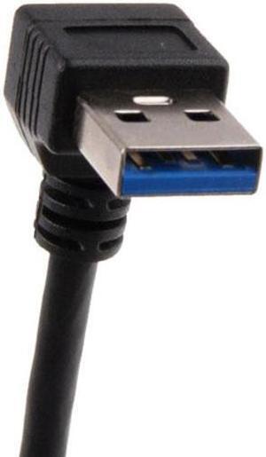 Jimier Cable Down Angled USB 3.0 Type-A Male to USB 3.0 Type-A Female Extension Cable 20cm 5Gbps 90 Degree