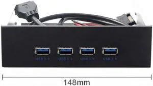 CYSM USB 3.0 HUB 4 Ports Front Panel to Motherboard 20Pin Connector Cable for 5.25" CD-ROM Bay