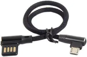 KAIBOXIXI Micro USB 5Pin to Left Right Angled 90 Degree USB 2.0 Data Cable with Sleeve for Tablet & Phone 15cm