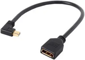 Xiwai Cable Right Angled Mini DP DisplayPort 90 Degree to DisplayPort  Female Cable for Displays Monitors