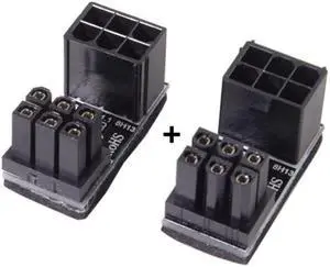 KAIBOXIXI ATX 6Pin Female to 6pin Male 180 Degree Angled Power Adapter for Desktops Graphics Card