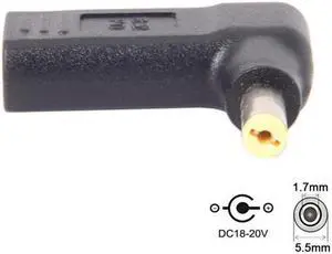 Jimier Cable USB 3.1 Type C USB-C to DC 19V 5.5*1.7mm Adapter PD Emulator Trigger 90 Degree Angled Yellow for Delippo Acer Laptop