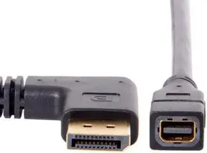 Jimier Cable Right Angled DP DisplayPort 90 Degree to Mini DP DisplayPort  Female Cable for Displays Monitors Jimier Cable Right Angled DP DisplayPort 90 Degree to Mini DP DisplayPort  Female Cable for Displays Monitors