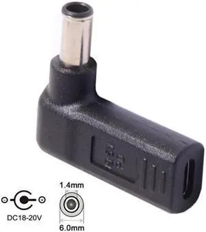 CYSM USB 3.1 Type C USB-C to DC 19V 6.0*1.4mm Adapter PD Emulator Trigger 90 Degree Angled
