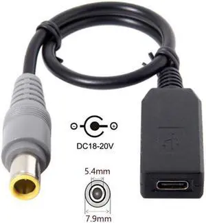 Jimier Cable USB 3.1 Type C USB-C to DC 20V 7.9*5.4mm Power Plug PD Emulator Trigger Charge Cable for Laptop
