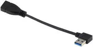 KAIBOXIXI Right Angled USB 3.0 Type-A Male to USB 3.0 Type-A Female Extension Cable 20cm 5Gbps 90 Degree