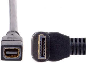 Chenyang DP-048-DN Down Angled DP DisplayPort 90 Degree to Mini DP DisplayPort Female Cable for Displays Monitors