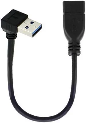 Jimier Cable Up Angled USB 3.0 Type-A Male to USB 3.0 Type-A Female Extension Cable 20cm 5Gbps 90 Degree