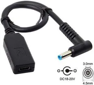 Jimier Cable USB 3.1 Type C USB-C to DC 20V 4.5 3.0mm Power Plug PD Emulator Trigger Charge Cable for Laptop