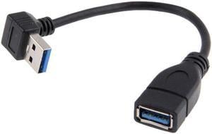 CY Down Angled USB 3.0 Type-A Male to USB 3.0 Type-A Female Extension Cable 20cm 5Gbps 90 Degree