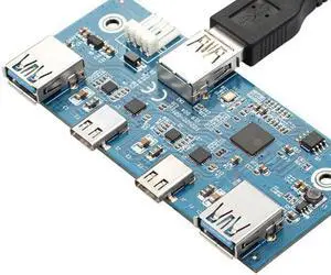 Xiwai Cable USB-C & USB 3.0 HUB 4 Ports Front Panel to Motherboard 20Pin Connector Cable for 3.5" Floppy Bay