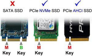 Jimier Cable Low Profile PCI-E 3.0 x1 Lane to M.2 NGFF M-Key SSD Nvme AHCI PCI Express Adapter Card
