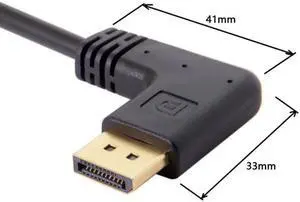 Jimier Cable DisplayPort Display Port Male to Female 90 Degree Right Down Angled Extension Cable