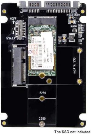 CYSM Combo M.2 NGFF B-key & mSATA SSD to SATA 3.0 Adapter Converter Case Enclosure with Switch