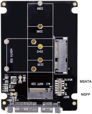Xiwai Cable Combo M.2 NGFF B-key & mSATA SSD to SATA 3.0 Adapter Converter Case Enclosure with Switch