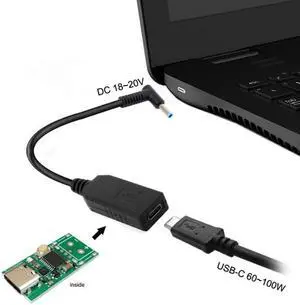 CYSM USB 3.1 Type C USB-C to DC 20V 4.5 3.0mm Power Plug PD Emulator Trigger Charge Cable for Laptop