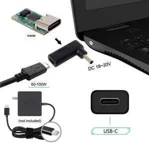Chenyang Cable USB 3.1 Type C USB-C to DC 4.5*3.0mm Dell Adapter PD Emulator Trigger 90 Degree Angled