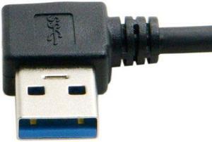 Jimier Cable Left Angled USB 3.0 Type-A Male to USB 3.0 Type-A Female Extension Cable 20cm 5Gbps 90 Degree
