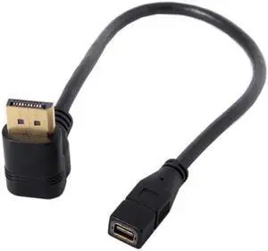 KAIBOXIXI Up Angled DP DisplayPort 90 Degree to Mini DP DisplayPort  Female Cable for Displays Monitors