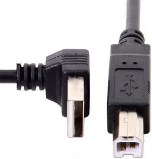 KAIBOXIXI Down Angled 90 Degree USB 2.0 Male to B Type Male Cable for Printer Scanner Hard Disk 20cm
