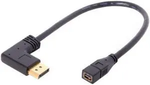 CYSM Right Angled DP DisplayPort 90 Degree to Mini DP DisplayPort  Female Cable for Displays Monitors
