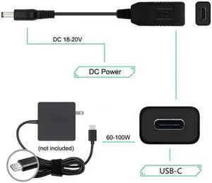 Xiwai Cable USB 3.1 Type C USB-C to DC 20V 5.5 2.5mm & 2.1mm Power Plug PD Emulator Trigger Charge Cable for Laptop