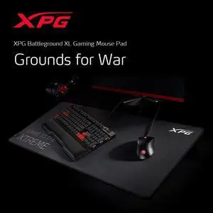 XPG BATTLEGROUND XL Gaming Mousepad | Black, Splash-proof, Scratch Resistant Fabric | 35 x 16 inch; 3mm Thick w/ Rubber, Anti-Slip Base