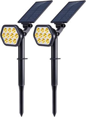Nekteck Solar Lights Outdoor,10 LED Landscape Spotlights Solar Powered Wall Lights 2-in-1 Wireless Adjustable Security Decoration Lighting for Yard Garden Walkway Porch Pool Driveway