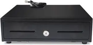 13" POS Cash Register Drawer with Removable Tray,4Bill/5Coin,RJ11 Cable Included,Key Lock,DC24V,Black,BK1313B