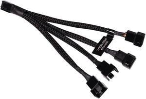 Alphacool Y-Splitter 4-Pin to 4x 4-Pin PWM Cable - 15cm - Black (18682)