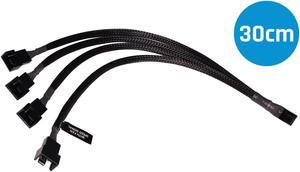 Alphacool Y-Splitter 4-Pin to 4x 4-Pin PWM Cable - 30cm - Black (18683)